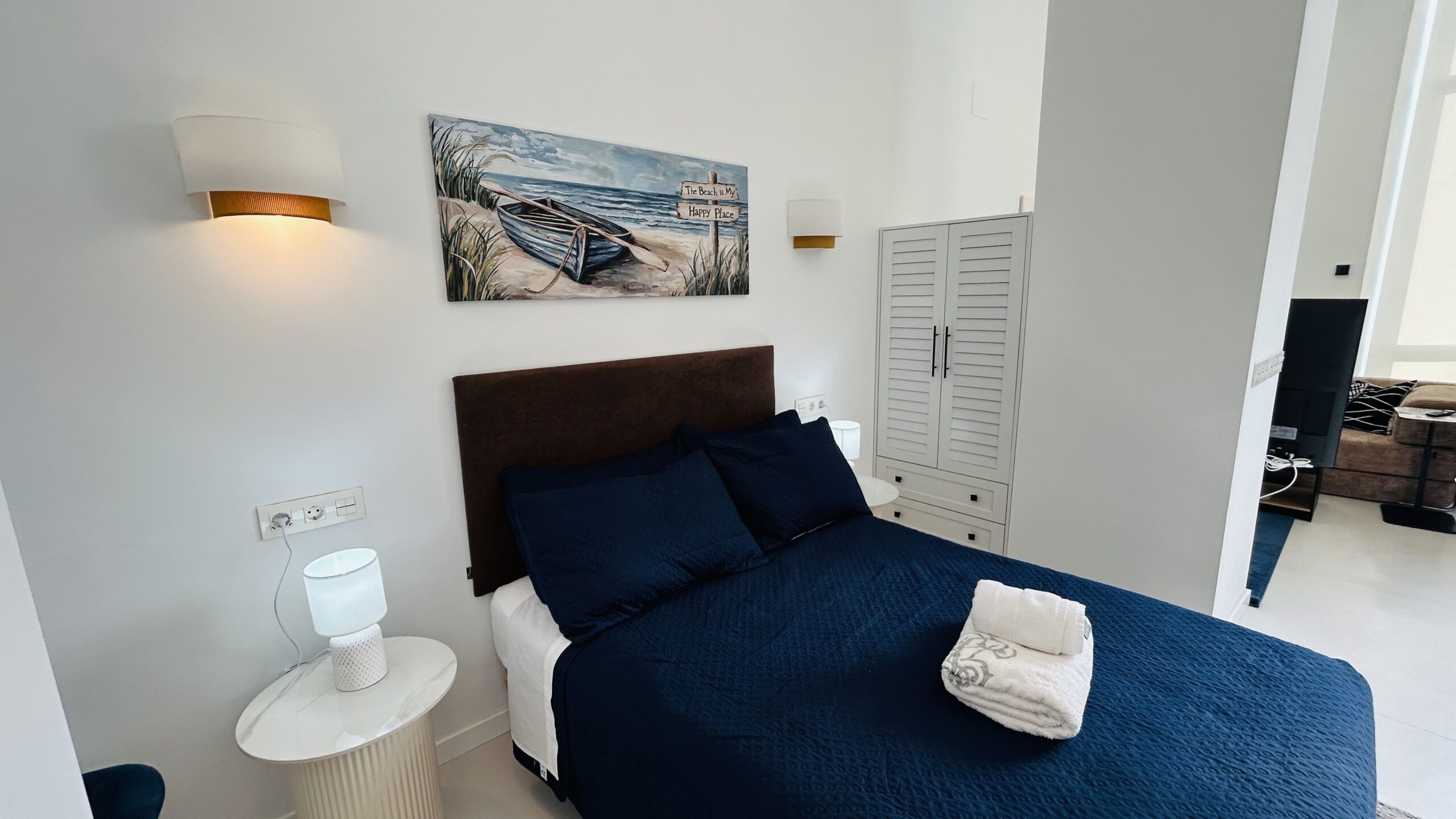 Bedroom of a holiday apartment in Malaga near Malagueta Beach